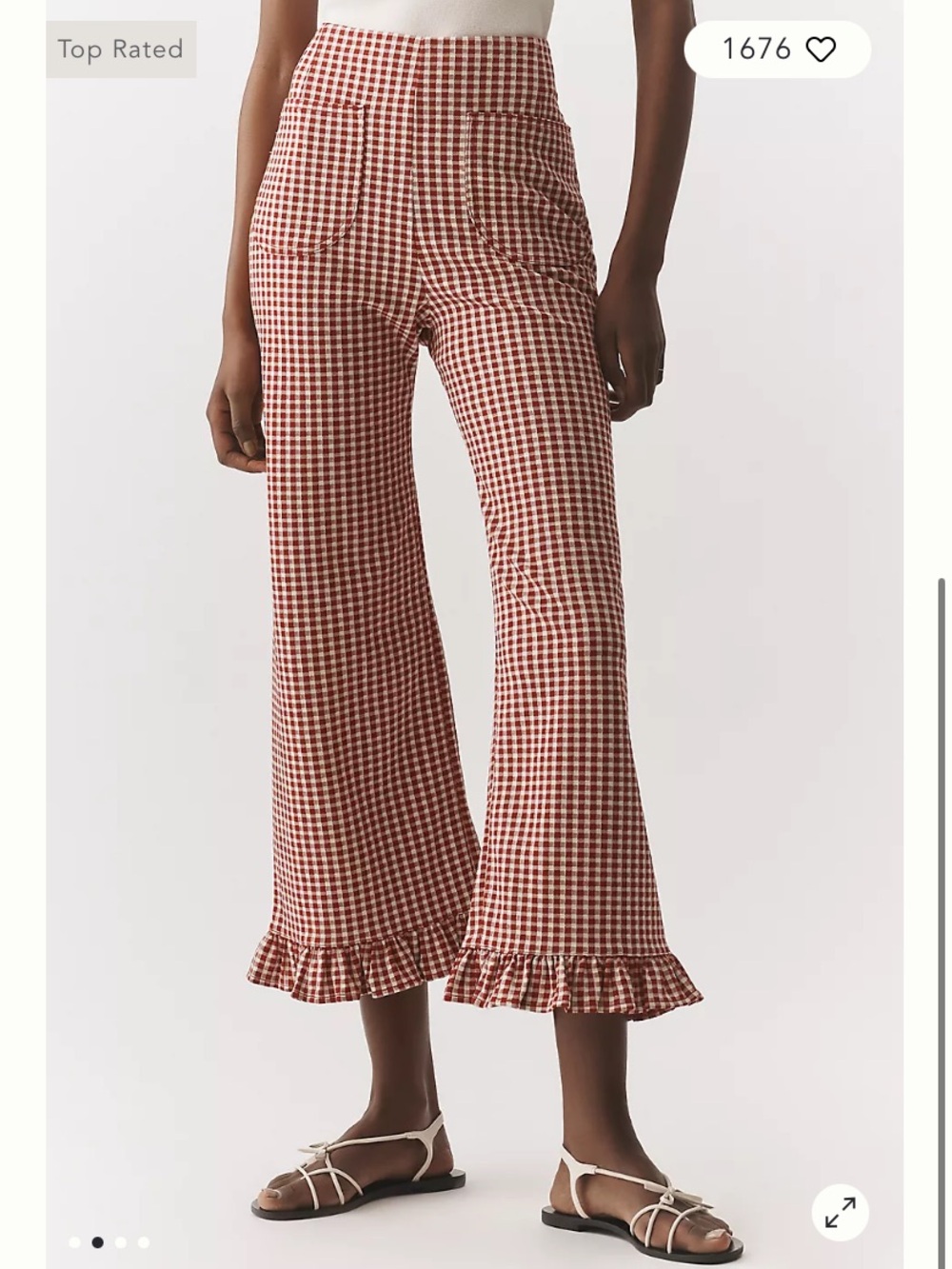 Anthropologie Maeve Colette Ruffle Cropped Wide Leg Pants
